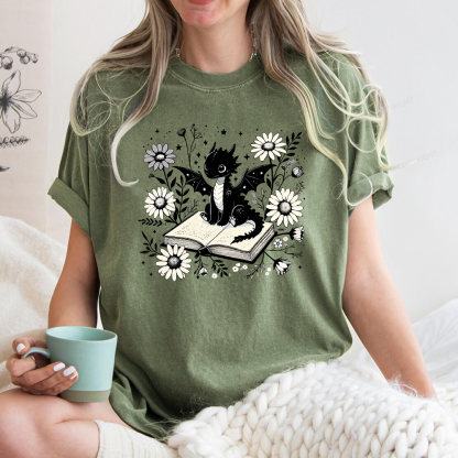 Pagewings Bookworm Dragon Unisex Washed T-shirt