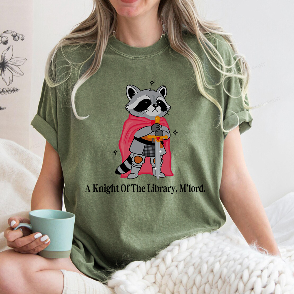 Pagewings A Knight Of The Library M’lord Unisex Washed T-shirt