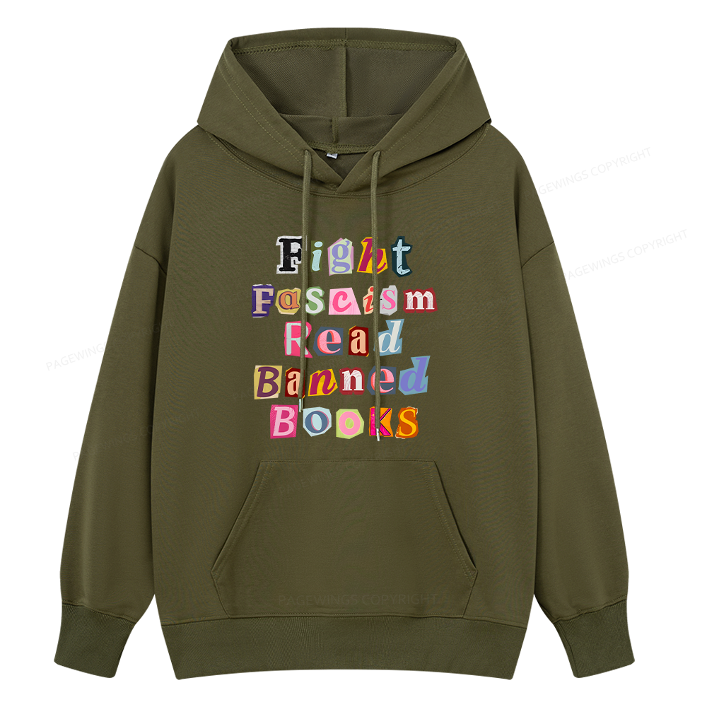 Pagewings Fight Fascism Read Books Unisex Classic Hoodie