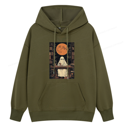 Pagewings Halloween Ghost Books Coffee Unisex Classic Hoodie