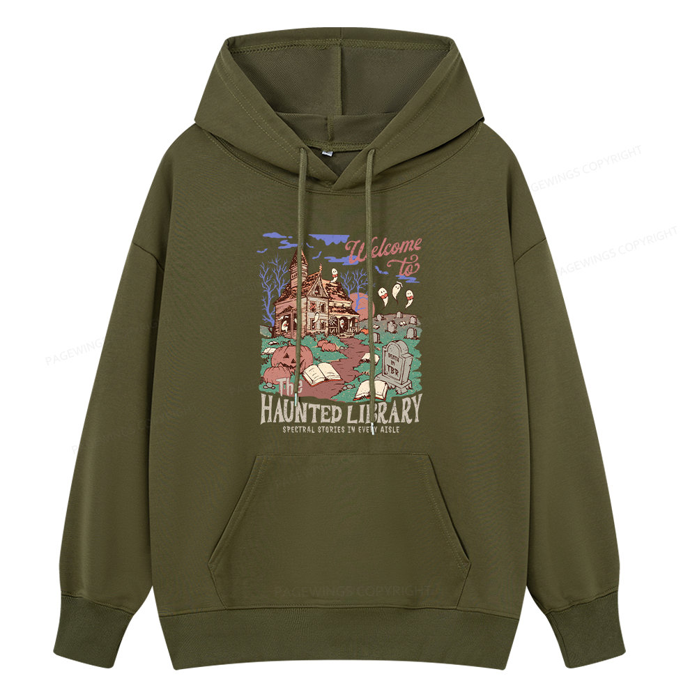 Pagewings Welcome To The Haunted Library Unisex Classic Hoodie