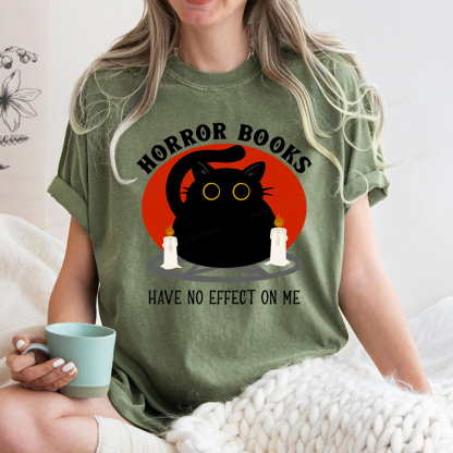 Pagewings Horror Books Have No Effect On Me Unisex Washed T-shirt