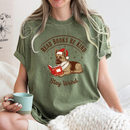 Pagewings Read Books Be Kind Stay Weird Unisex Washed T-shirt