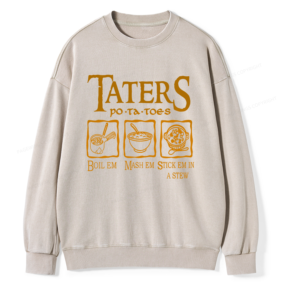Pagewings Taters PoTaToes Unisex Washed Sweatshirt