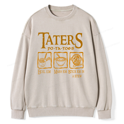 Pagewings Taters PoTaToes Unisex Washed Sweatshirt