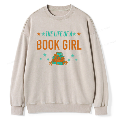 Pagewings The Life Of A Book Girl Unisex Washed Sweatshirt