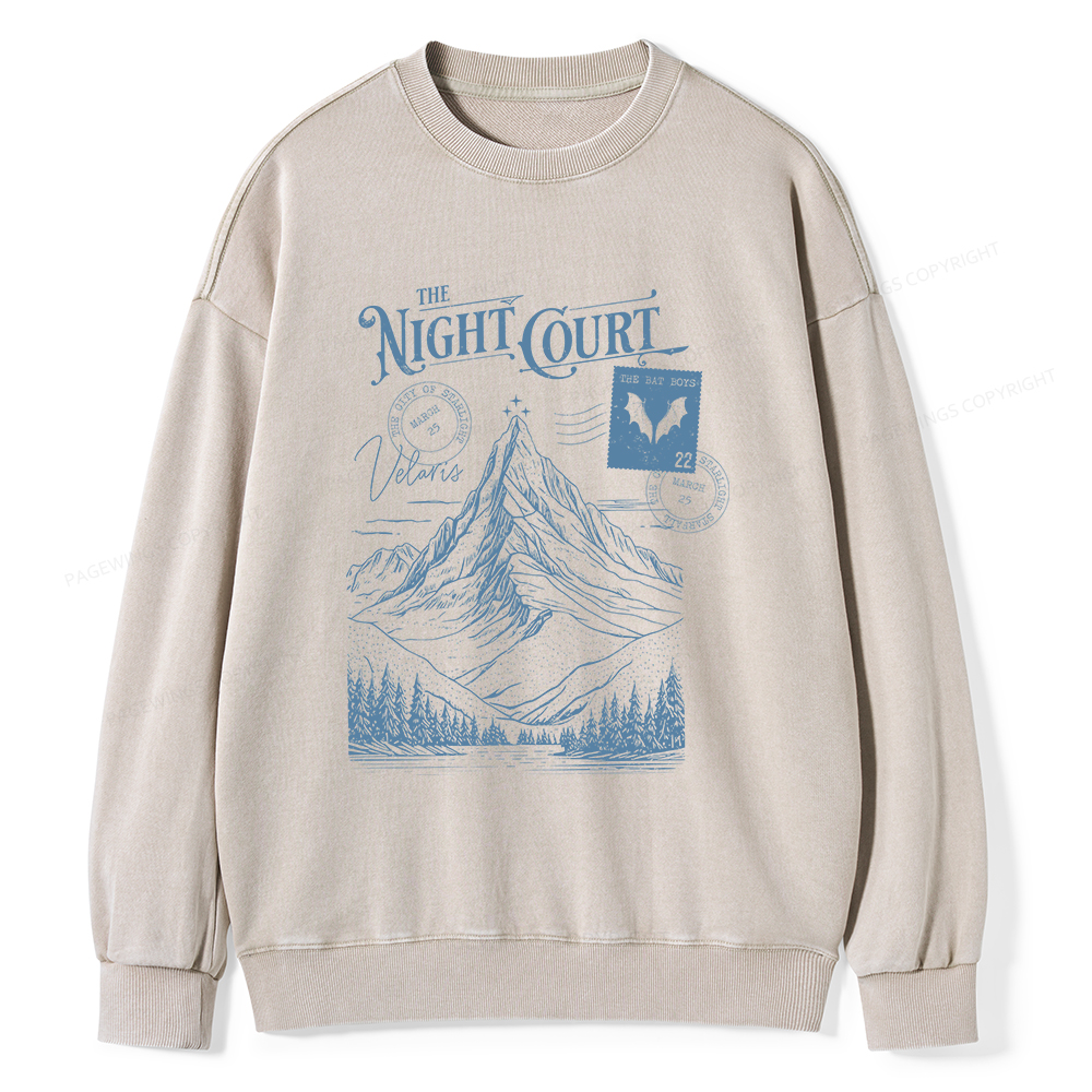 Pagewings  The Night Court Unisex Washed Sweatshirt