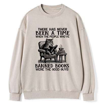 Pagewings Cats Reading Books Are Prohibited From Having Books Unisex Washed Sweatshirt