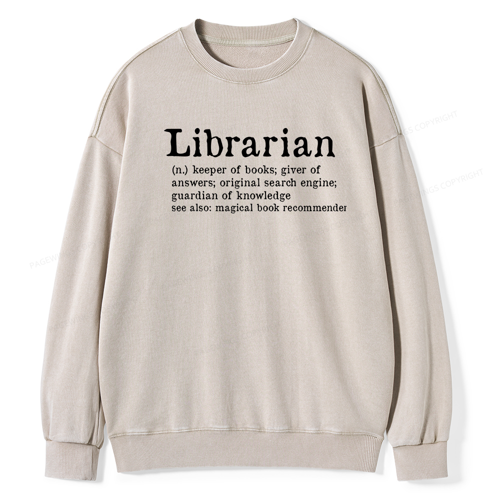 Pagewings Librarian Unisex Washed Sweatshirt