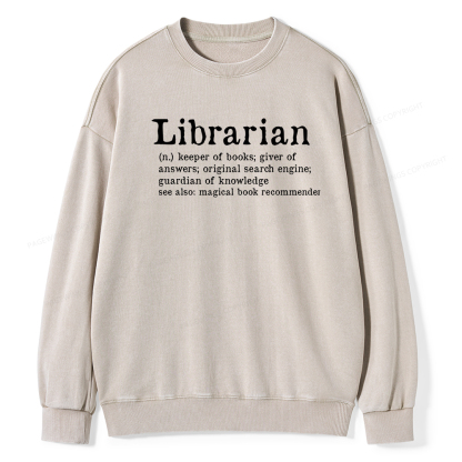 Pagewings Librarian Unisex Washed Sweatshirt