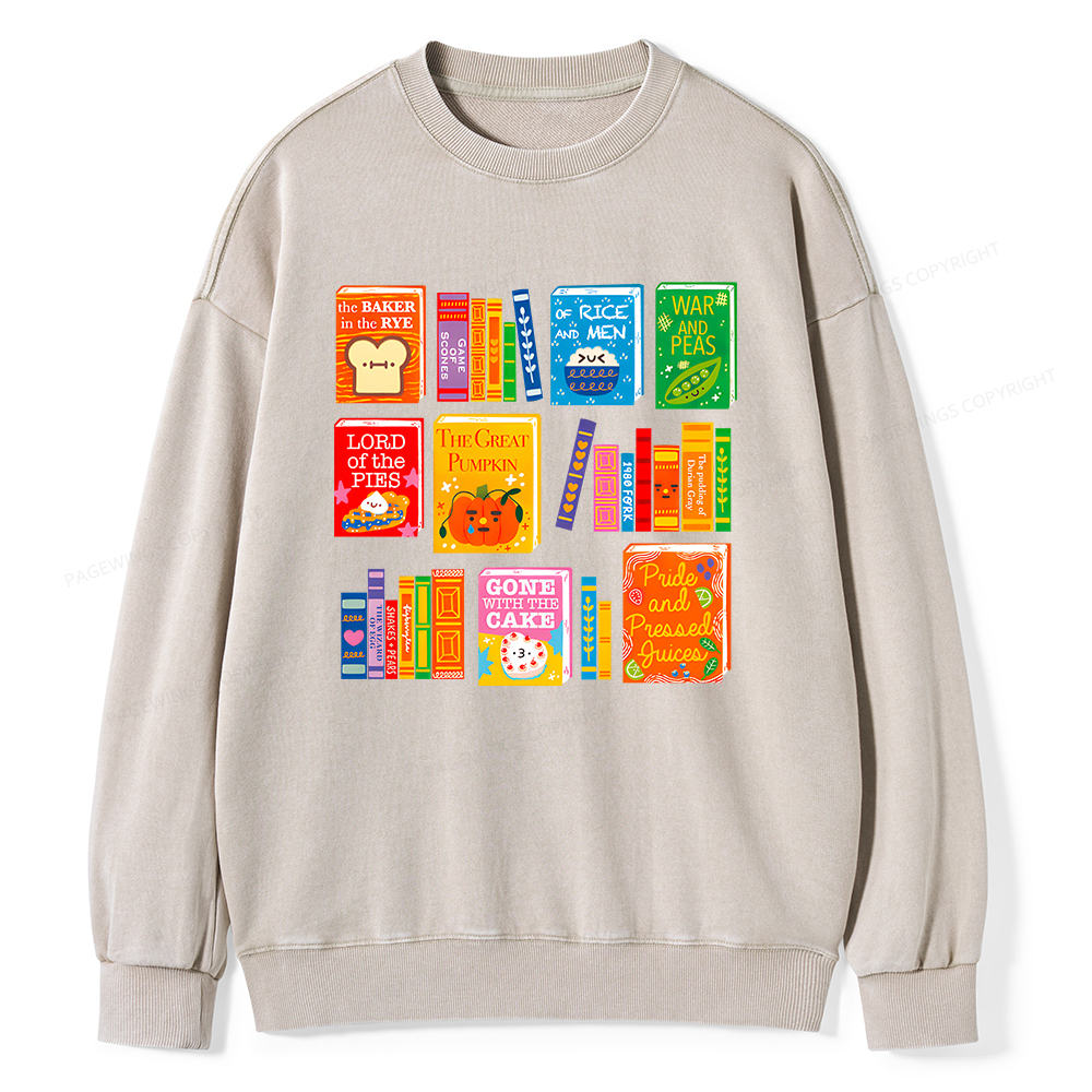 Pagewings Punny Books Unisex Washed Sweatshirt