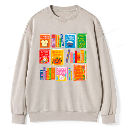 Pagewings Punny Books Unisex Washed Sweatshirt