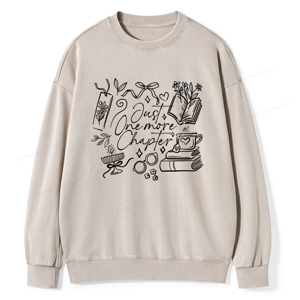 Pagewings Just one more chapter Unisex Washed Sweatshirt