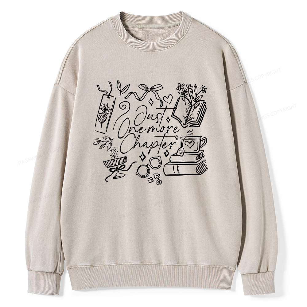Pagewings Just one more chapter Unisex Washed Sweatshirt
