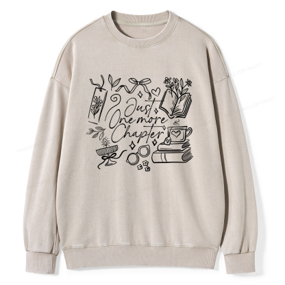 Pagewings Just one more chapter Unisex Washed Sweatshirt
