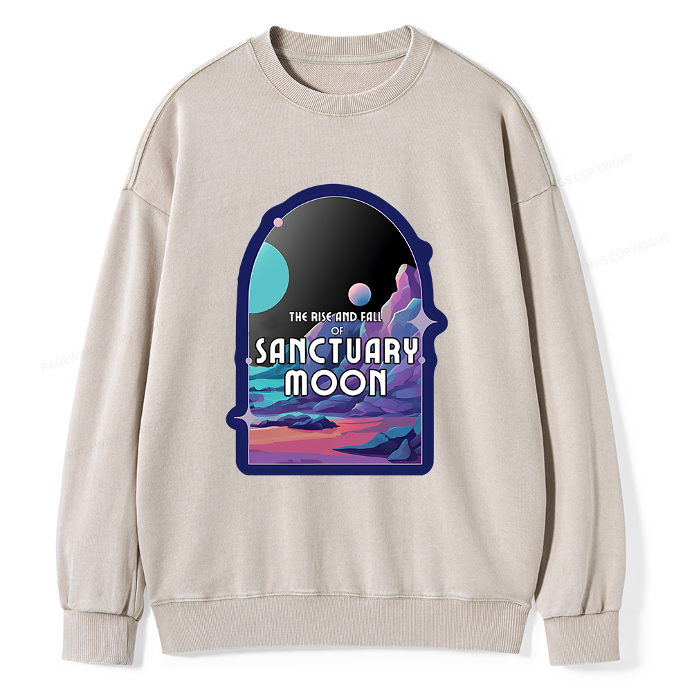 Pagewings Sanctuary Moon Unisex Washed Sweatshirt