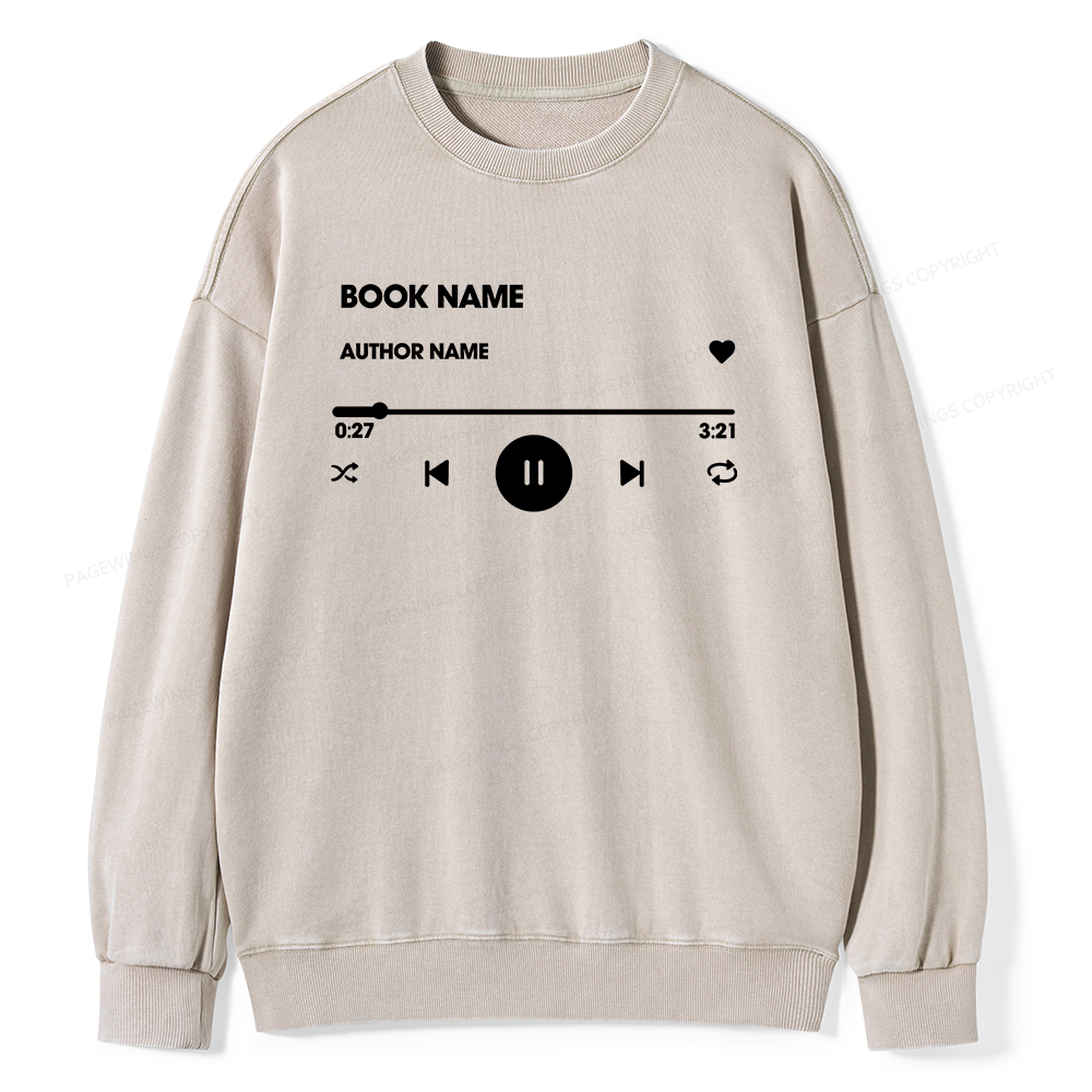 Pagewings Personalized Book Name Unisex Washed Sweatshirt