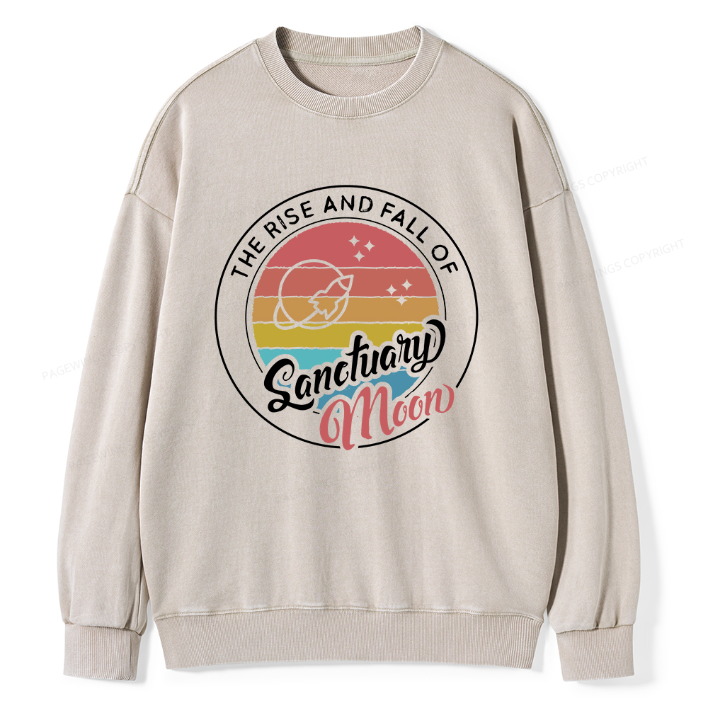 Pagewings The Rise and Fall of Sanctuary Moon Unisex Washed Sweatshirt
