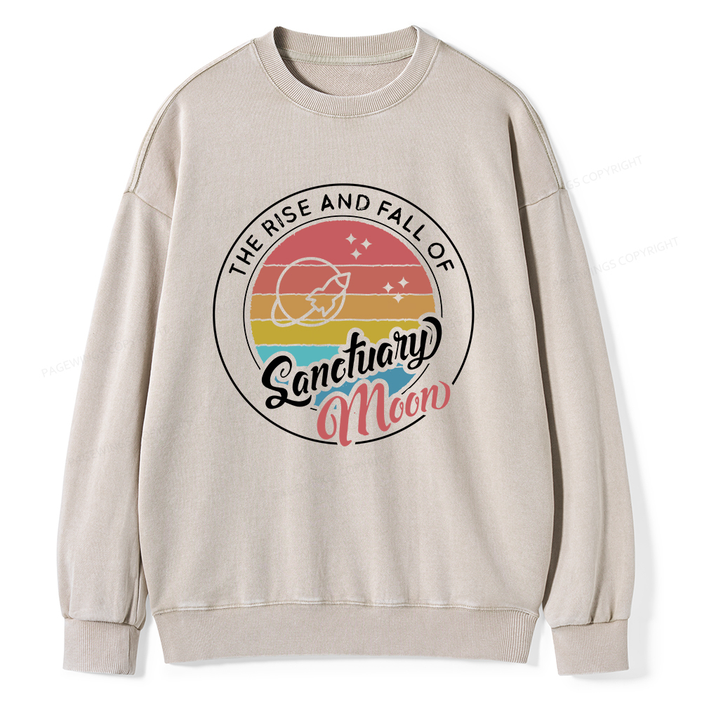 Pagewings The Rise and Fall of Sanctuary Moon Unisex Washed Sweatshirt