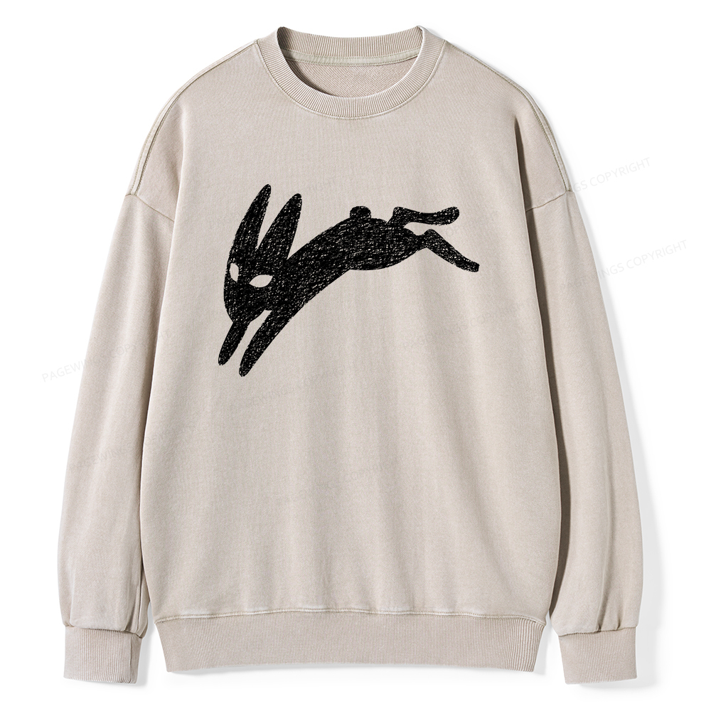Pagewings Death Bunny Unisex Washed Sweatshirt