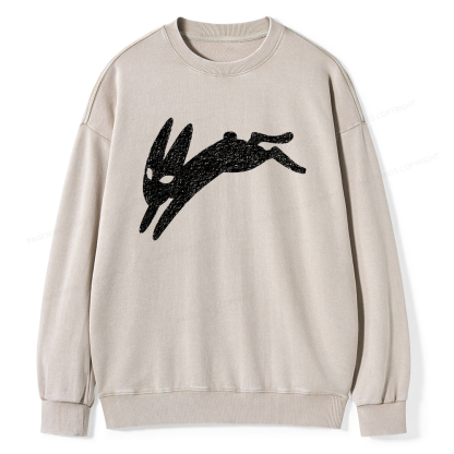 Pagewings Death Bunny Unisex Washed Sweatshirt