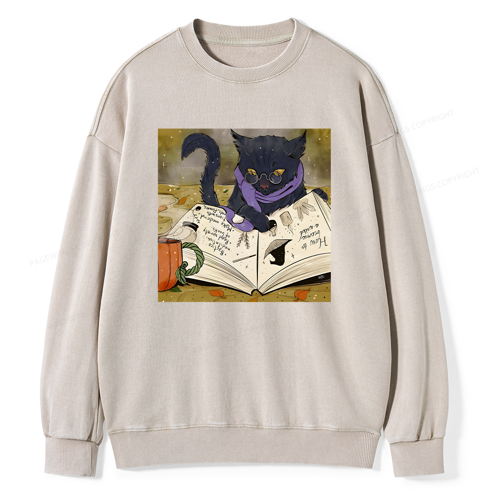 Pagewings Magic Book Lover Unisex Washed Sweatshirt