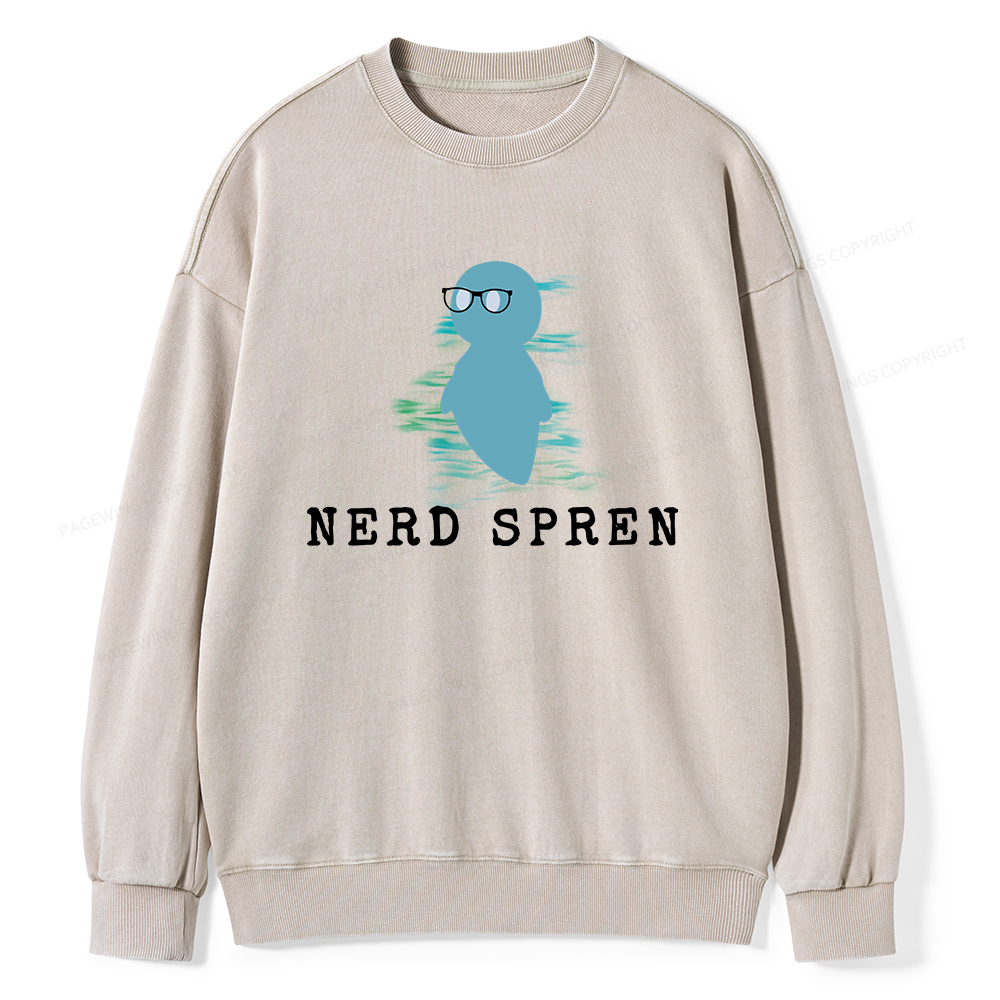 Pagewings Nerd Spren Unisex Washed Sweatshirt