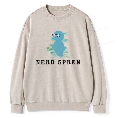 Pagewings Nerd Spren Unisex Washed Sweatshirt