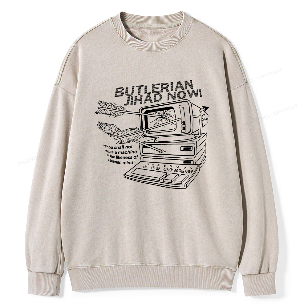 Pagewings Butlerian Jihad Now Unisex Washed Sweatshirt