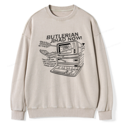 Pagewings Butlerian Jihad Now Unisex Washed Sweatshirt