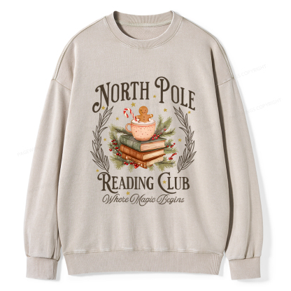 Pagewings  North Pole Book Club Unisex Washed Sweatshirt