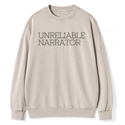 Pagewings Unreliable Narrator Unisex Washed Sweatshirt
