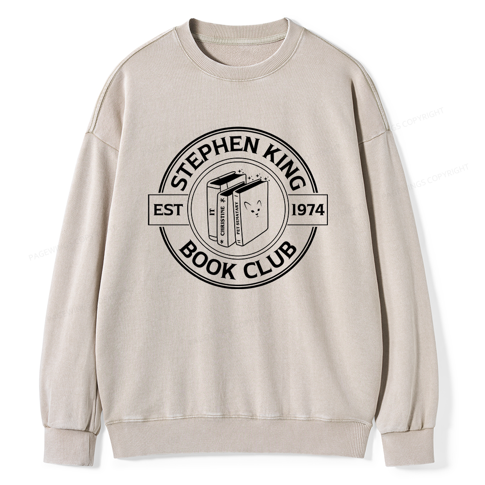 Pagewings Stephen King Book Club Unisex Washed Sweatshirt