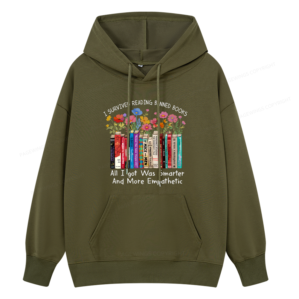 Pagewings Survived Banned Books Got Smarter Unisex Classic Hoodie