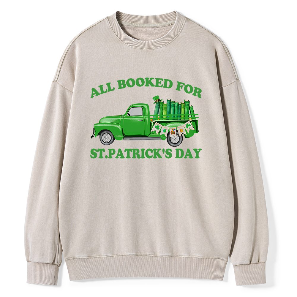 Pagewings All  Booked For St.patrick.s Day Unisex Washed Sweatshirt