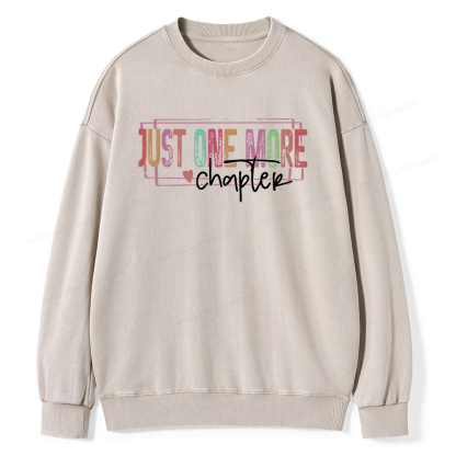 Pagewings Just One More Chapter Unisex Washed Sweatshirt