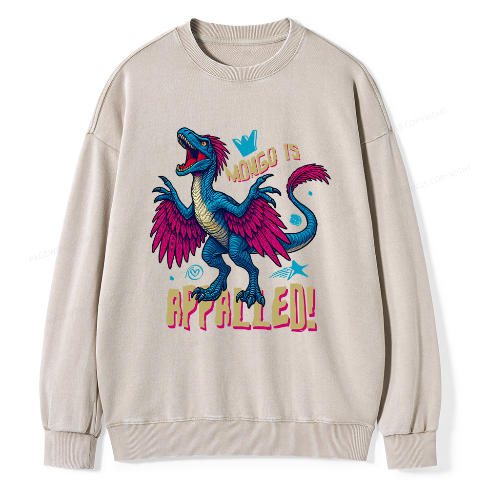 Pagewings Mongo is Appalled Unisex Washed Sweatshirt