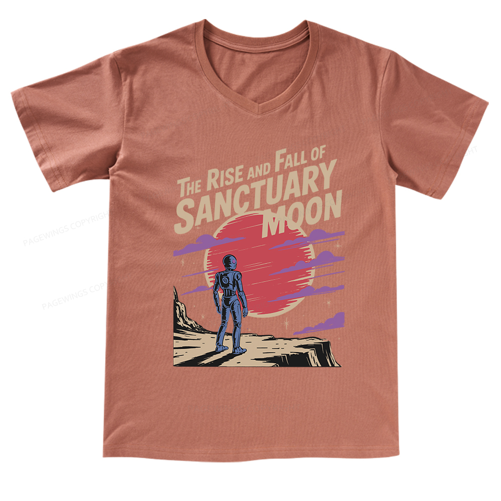 Pagewings The Rise And Fall Of Sanctuary Moon V-neck T-shirt