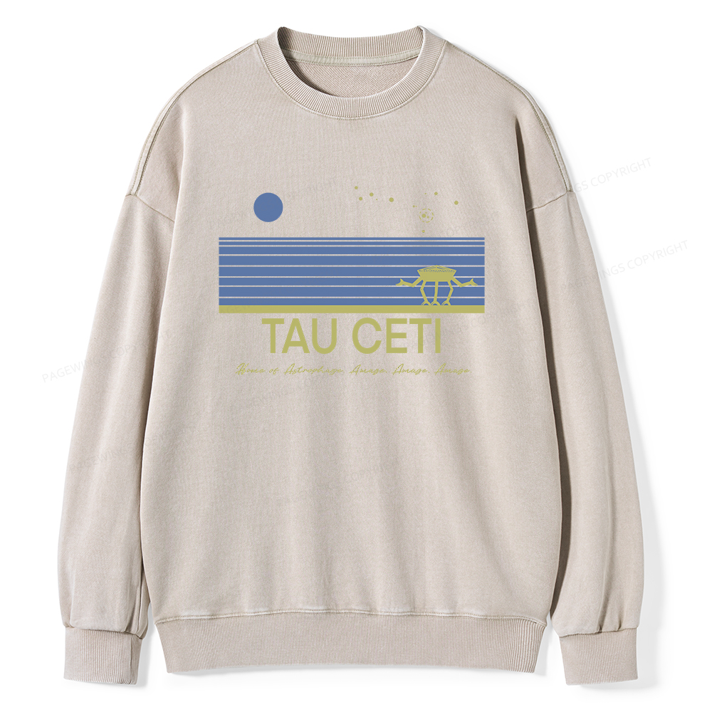 Pagewings Tau Ceti Unisex Washed Sweatshirt