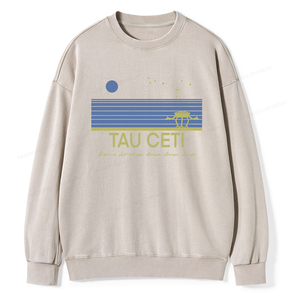Pagewings Tau Ceti Unisex Washed Sweatshirt
