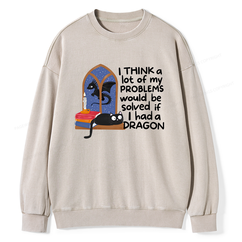 Pagewings If I Had A BookDragon Unisex Washed Sweatshirt