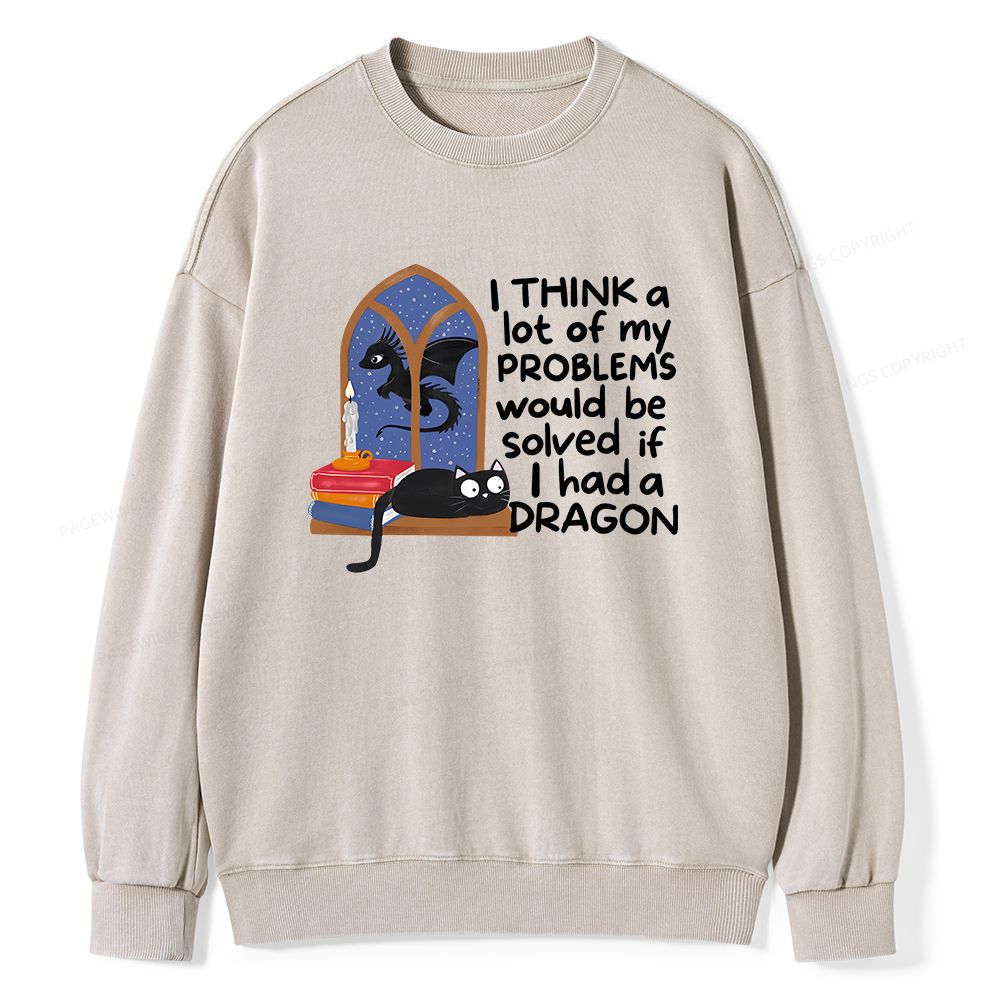 Pagewings If I Had A BookDragon Unisex Washed Sweatshirt