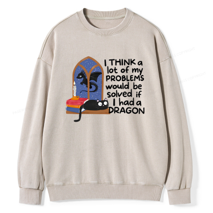 Pagewings If I Had A BookDragon Unisex Washed Sweatshirt