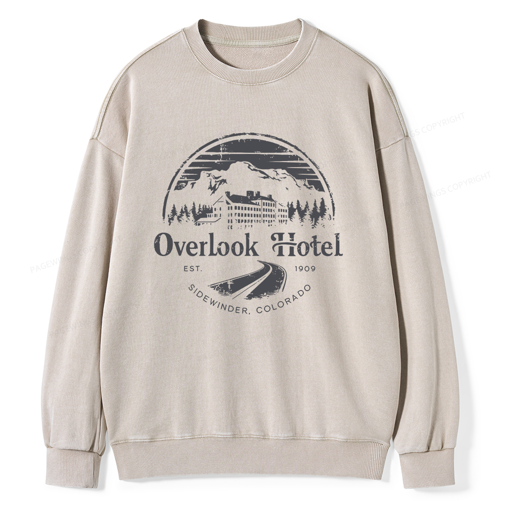 Pagewings Overlook Hotel Unisex Washed Sweatshirt