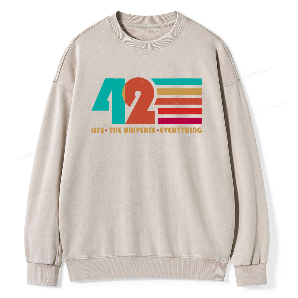 Pagewings The Life The Universe Everything Unisex Washed Sweatshirt