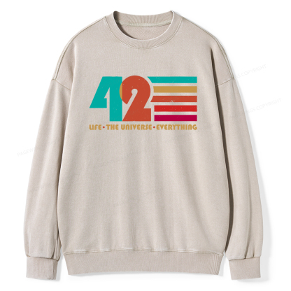 Pagewings The Life The Universe Everything Unisex Washed Sweatshirt