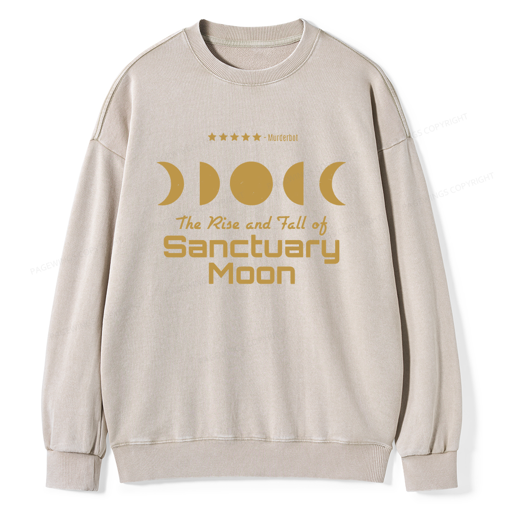 Pagewings The Rise And Fall Of Sanctuary Moon Unisex Washed Sweatshirt