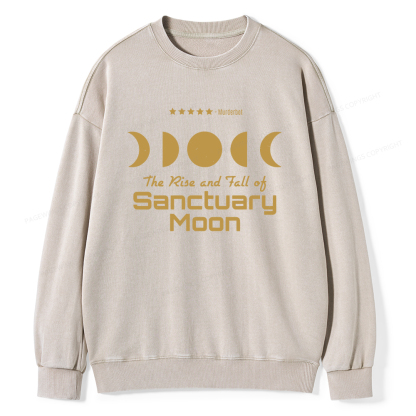 Pagewings The Rise And Fall Of Sanctuary Moon Unisex Washed Sweatshirt