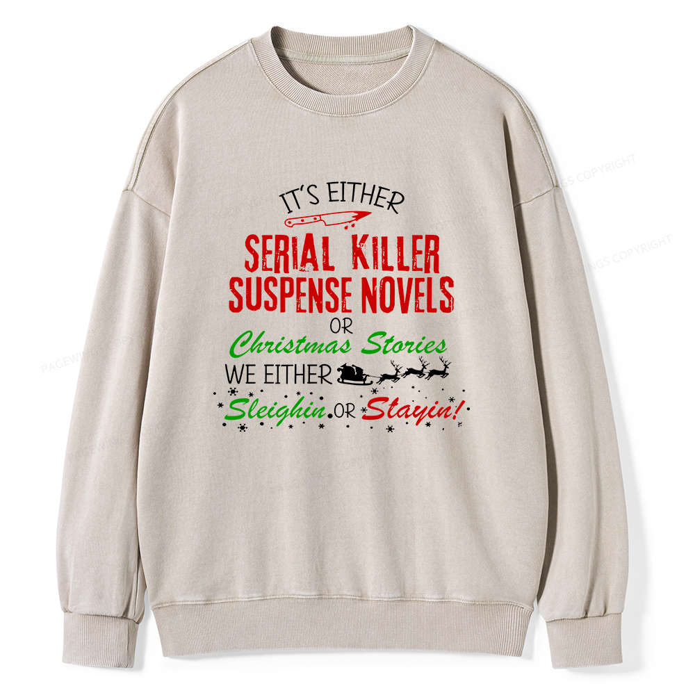 Pagewings Horror Christmas Unisex Washed Sweatshirt