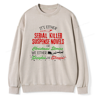 Pagewings Horror Christmas Unisex Washed Sweatshirt